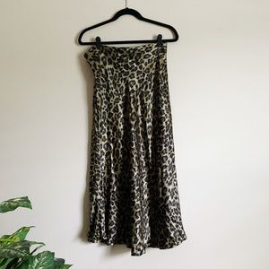 Cheetah print midi skirt
